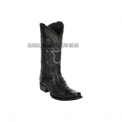 Guadalajara Western Wear Men Los Altos Black Ostrich European Square Toe Cowboy Boots