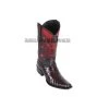 Guadalajara Western Wear Los Altos Black Cherry Ostrich European Square Toe Cowboy Boots