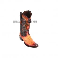 Guadalajara Western Wear Los Altos Faded Buttercup Ostrich European Square Toe Cowboy Boots