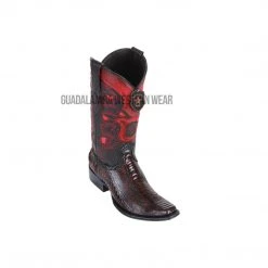 Guadalajara Western Wear Men Los Altos Black Cherry Ostrich Leg European Square Toe Cowboy Boots
