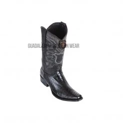 Guadalajara Western Wear Men Los Altos Black Ostrich Leg European Square Toe Cowboy Boots