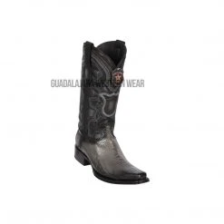 Guadalajara Western Wear Men Los Altos Faded Gray Ostrich Leg European Square Toe Cowboy Boots