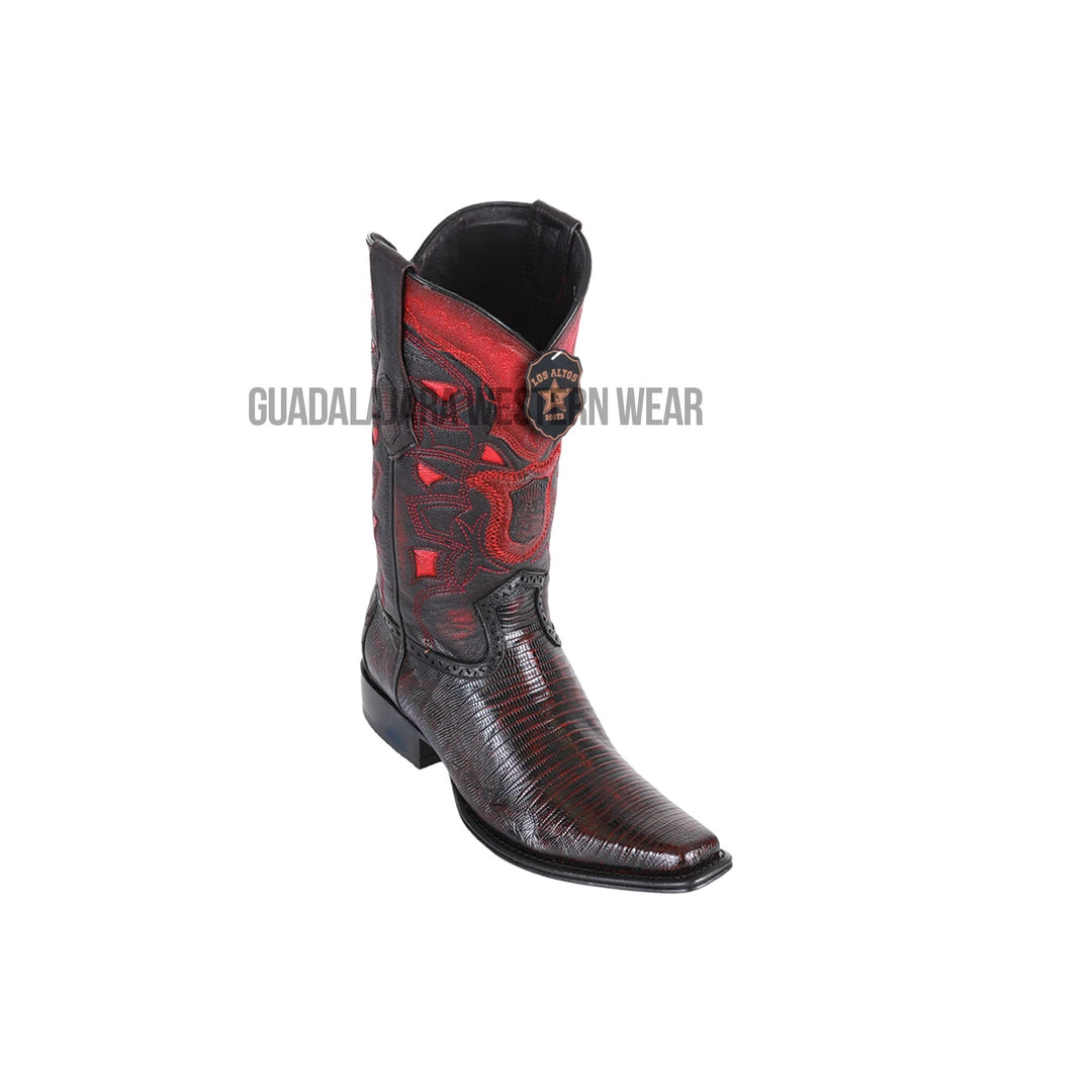 Guadalajara Western Wear Los Altos Black Cherry Teju European Square Toe Cowboy Boots Men 3 Guadalajara Western Wear Los Altos Black Cherry Teju European Square Toe Cowboy Boots Men