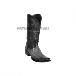 Guadalajara Western Wear Men Los Altos Faded Gray Caiman Belly European Square Toe Cowboy Boots