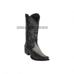 Guadalajara Western Wear Los Altos Faded Gray Caiman Belly & Deer European Square Toe Cowboy Boots