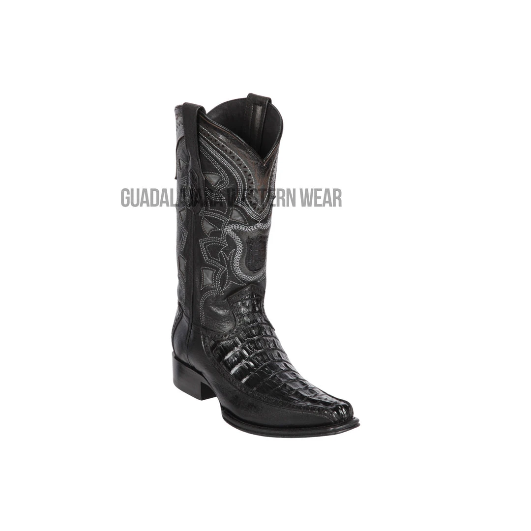 Guadalajara Western Wear Men Los Altos Black Caiman Tail & Deer European Square Toe Cowboy Boots 3 Guadalajara Western Wear Men Los Altos Black Caiman Tail & Deer European Square Toe Cowboy Boots