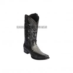 Guadalajara Western Wear Men Los Altos Faded Gray Caiman Tail & Deer European Square Toe Cowboy Boots
