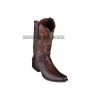 Guadalajara Western Wear Los Altos Faded Brown Caiman Belly & Deer European Square Toe Cowboy Boots