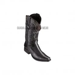 Guadalajara Western Wear Men Los Altos Black Rowstone Stingray & Deer European Square Toe Cowboy Boots