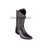 Guadalajara Western Wear Men Los Altos Black Ostrich & Deer European Square Toe Cowboy Boots