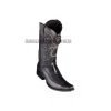 Guadalajara Western Wear Men Los Altos Black Ostrich Leg & Deer European Square Toe Cowboy Boots