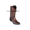 Guadalajara Western Wear Men Los Altos Faded Brown Ostrich Leg & Deer European Square Toe Cowboy Boots