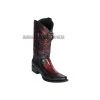 Guadalajara Western Wear Los Altos Faded Burgundy Ostrich Leg & Deer European Square Toe Cowboy Boots
