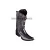 Guadalajara Western Wear Los Altos Black Teju & Deer European Square Toe Cowboy Boots Men