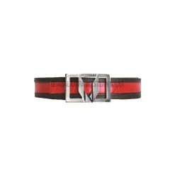 Guadalajara Western Wear Men Vestigium Black / Red Ostrich Leg Casual Belt