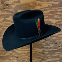 Men Stetson 6x Rancher Black Cowboy Felt Hat Sinaloa (Copa Alta Falda/Brim 3.5")