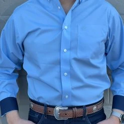 Guadalajara Western Wear Ariat Solid Light Blue Classic Fit Shirt