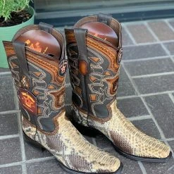 Guadalajara Western Wear Los Altos Oryx Python European Square Toe Cowboy Boots Men