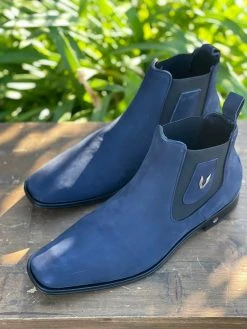 Cuadra Vestigium Nobuk Navy Blue Chelsea Boot