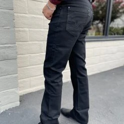Guadalajara Western Wear Platini Men's Jet Black Slim Boot Cut Jeans - BCJ7843