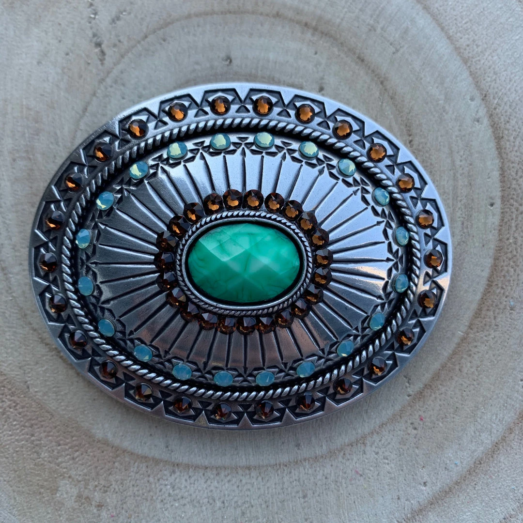 Guadalajara Western Wear Accessories Round Colorful Concho 3 Guadalajara Western Wear Accessories Round Colorful Concho