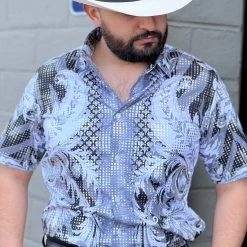 Guadalajara Western Wear Platini Men's Digital Print Short Sleeve Shirt - FPS8638 5 Guadalajara Western Wear Platini Men's Digital Print Short Sleeve Shirt - FPS8638