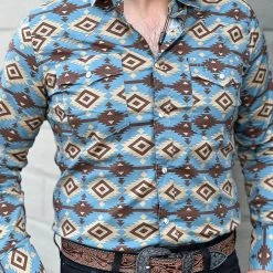 Guadalajara Western Wear Platini Men's Aztec Digital Print Shirt - AZL7784
