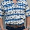 Guadalajara Western Wear Men Ariat Ventek Twilight Blue Serape Classic Short Sleeve Shirt