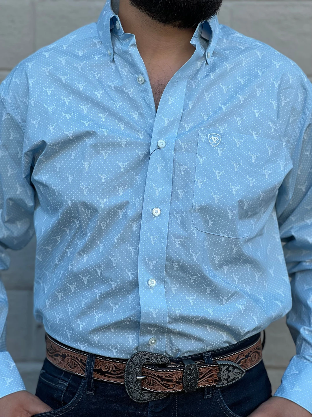 Guadalajara Western Wear Ariat Cerulean Classic Long Sleeve Shirt Men 3 Guadalajara Western Wear Ariat Cerulean Classic Long Sleeve Shirt Men