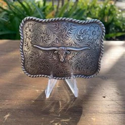 Guadalajara Western Wear Square Round Longhorn Buckle Accessories