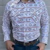Guadalajara Western Wear Men American Aztec White