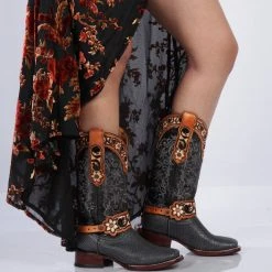 Reywelt Quincy Wide Square Toe Western Cowgirl Boots - Q3225709 Women