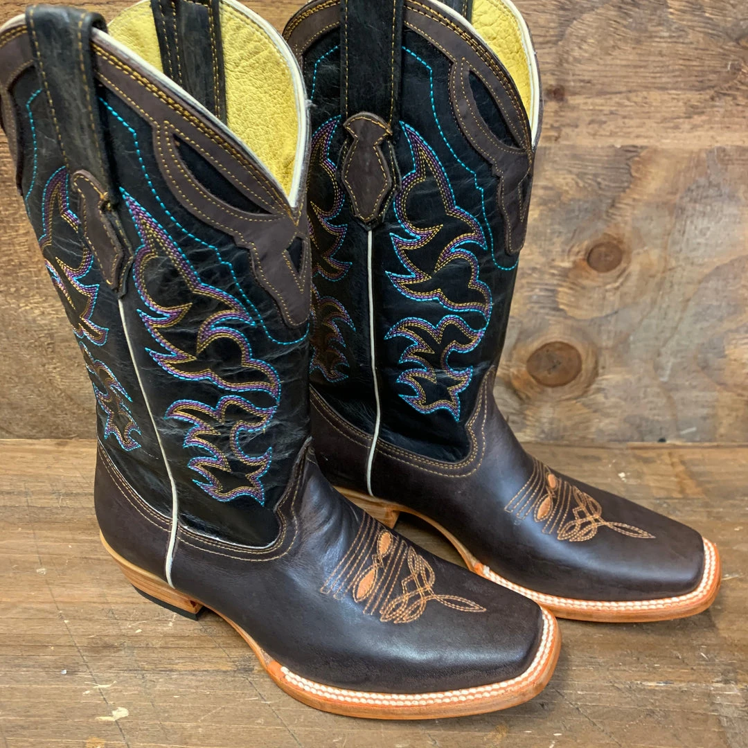 Reywelt Stephy Boot Dark Brown Semi Square Toe Women Western Boot 3 Reywelt Stephy Boot Dark Brown Semi Square Toe Women Western Boot