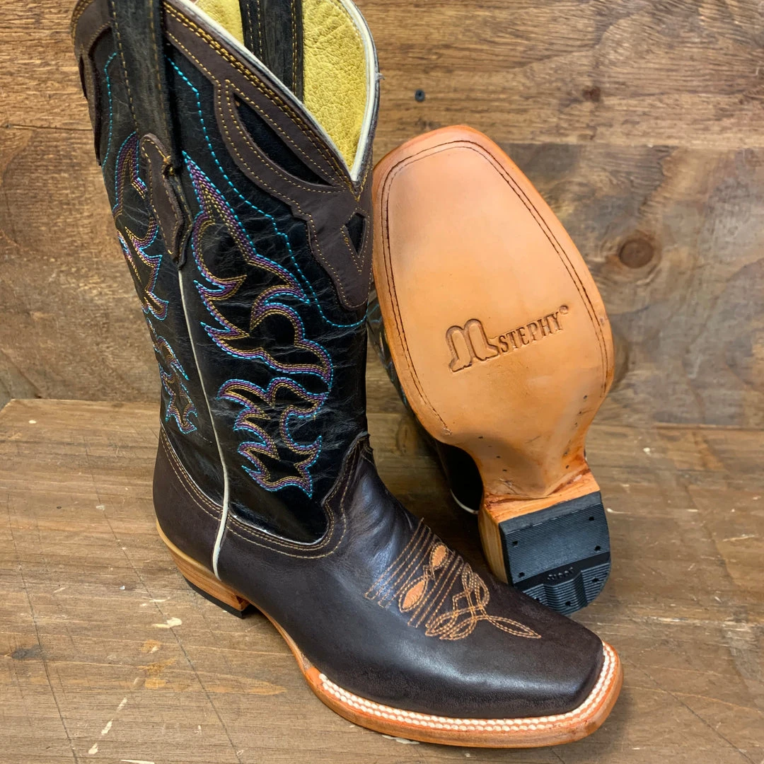 Reywelt Stephy Boot Dark Brown Semi Square Toe Women Western Boot 4 Reywelt Stephy Boot Dark Brown Semi Square Toe Women Western Boot