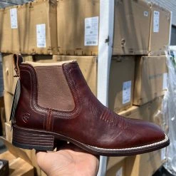 Men Ariat Booker Ultra Western Ankle Boot (Royal Brown)