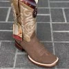 Guadalajara Western Wear Los Altos Nobuck Taupe Wide Square Toe Cowboy Boots Men