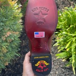 Guadalajara Western Wear Los Altos Belmont Brown Wide Square Toe Botin Charro