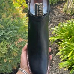 Guadalajara Western Wear Los Altos Belmont Black Wide Square Toe Botin Charro