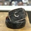Guadalajara Western Wear Men Cuadra Black Modern Caiman Leather Belt