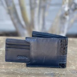 Guadalajara Western Wear Cuadra Black Caiman Leather Wallet Accessories