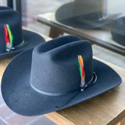 Stetson 6x Spartan Black Cowboy Felt Hat Sinaloa (Copa Chica Falda/Brim 3.5