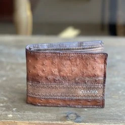 Guadalajara Western Wear Cuadra Flame Brown Full Quill Ostrich Leather Wallet Accessories