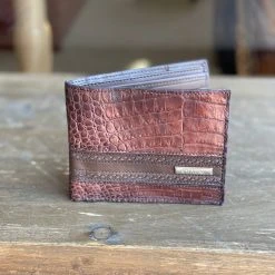 Guadalajara Western Wear Cuadra Porto Maple Caiman Leather Wallet