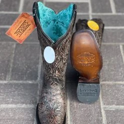 Guadalajara Western Wear Corral Boots Women's Black Hand Tooled Square Toe Boot