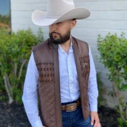 Cuadra Men's Lamb Brown Woven Vest