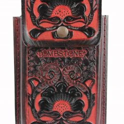 Guadalajara Western Wear Accessories Tombstone Leather Tooled Floral Cell Phone Case