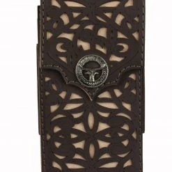 Guadalajara Western Wear Leather Tooled Cell Phone Case Toro