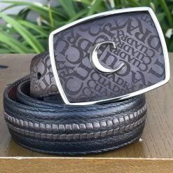 Guadalajara Western Wear Cuadra Black Modern Fashion Leather Belt