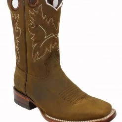 Women Reywelt Crazy Horse Square Toe Short Cowgirl Boots