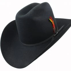 Stetson 6x Rancher Black Cowboy Felt Hat (Copa Alta Falda/Brim 4